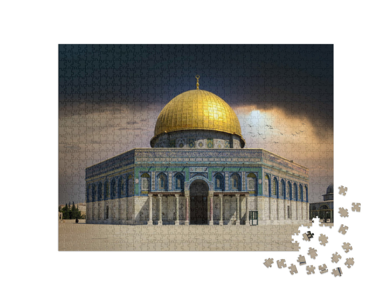 Puzzel 1000 stukjes „Donkere stormwolken boven de Rotskoepel in Jeruzalem“