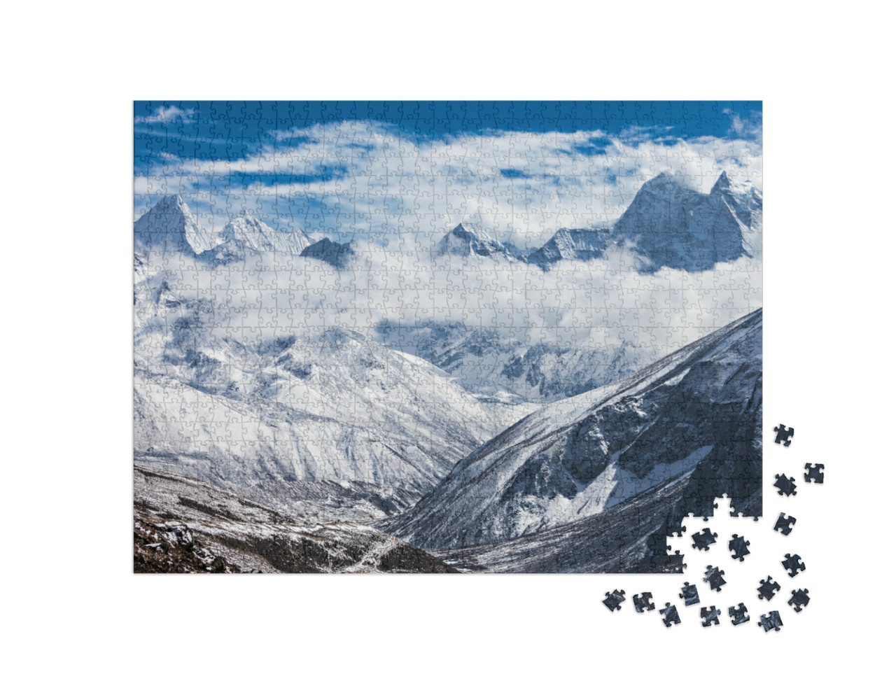 Puzzel 1000 stukjes „Wilde bergen in de Everest regio, Himalaya, Oost-Nepal“