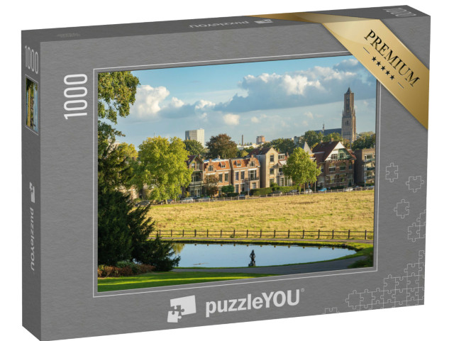 Puzzel 1000 stukjes „Arnhem skyline, toren van St Eusebiuskerk met Sonsbeekpark“