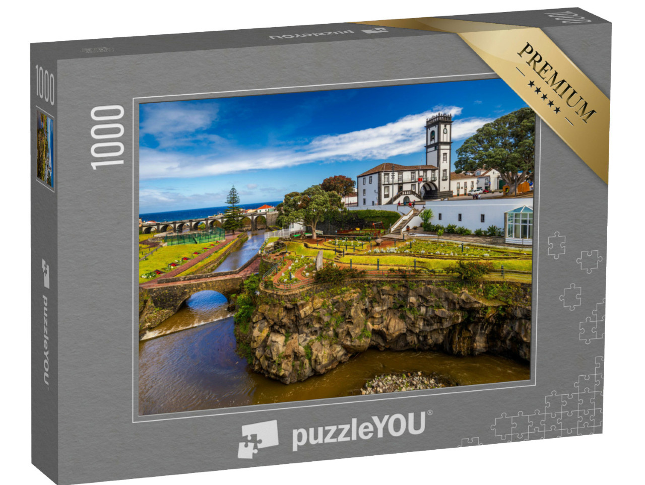 Puzzel 1000 stukjes „Uitzicht op Ribeira Grande, Azoren, Portugal“