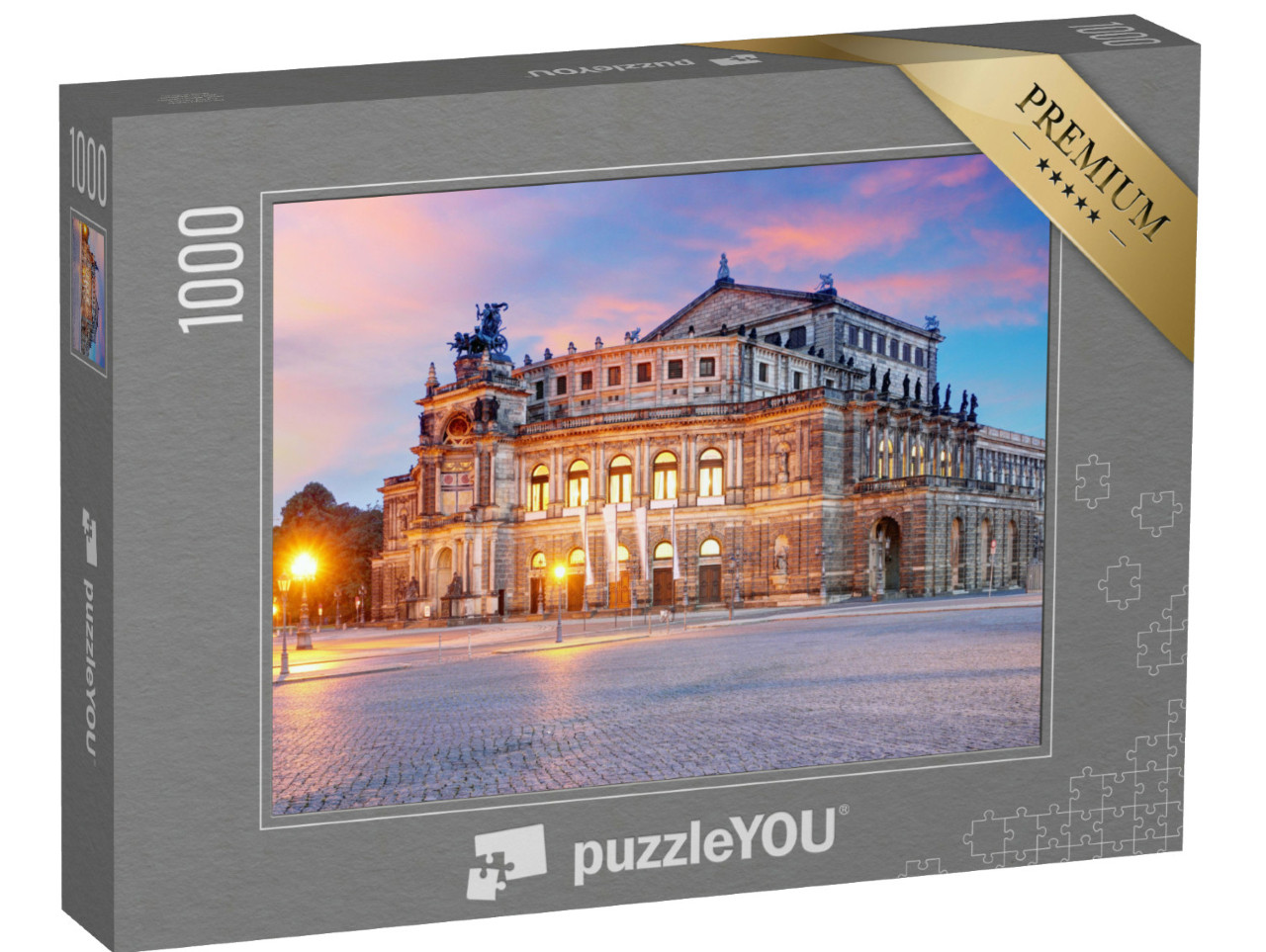 Puzzel 1000 stukjes „Delicate dageraad boven de Semperoper in Dresden“