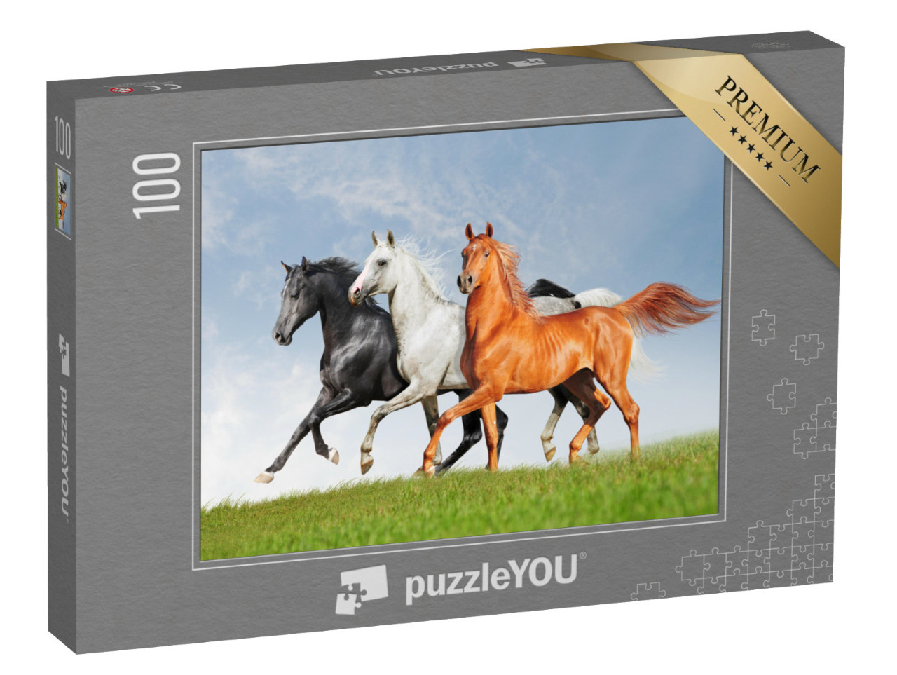 Puzzel 100 stukjes „Drie Arabische paarden“