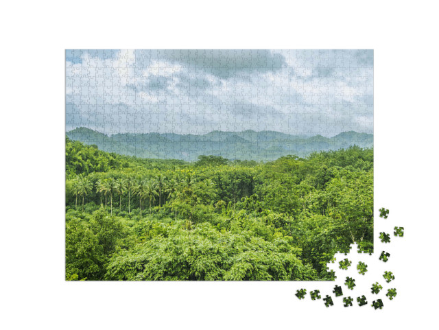 Puzzel 1000 stukjes „Regenwoud in het regenseizoen in Surat Thani, Thailand“