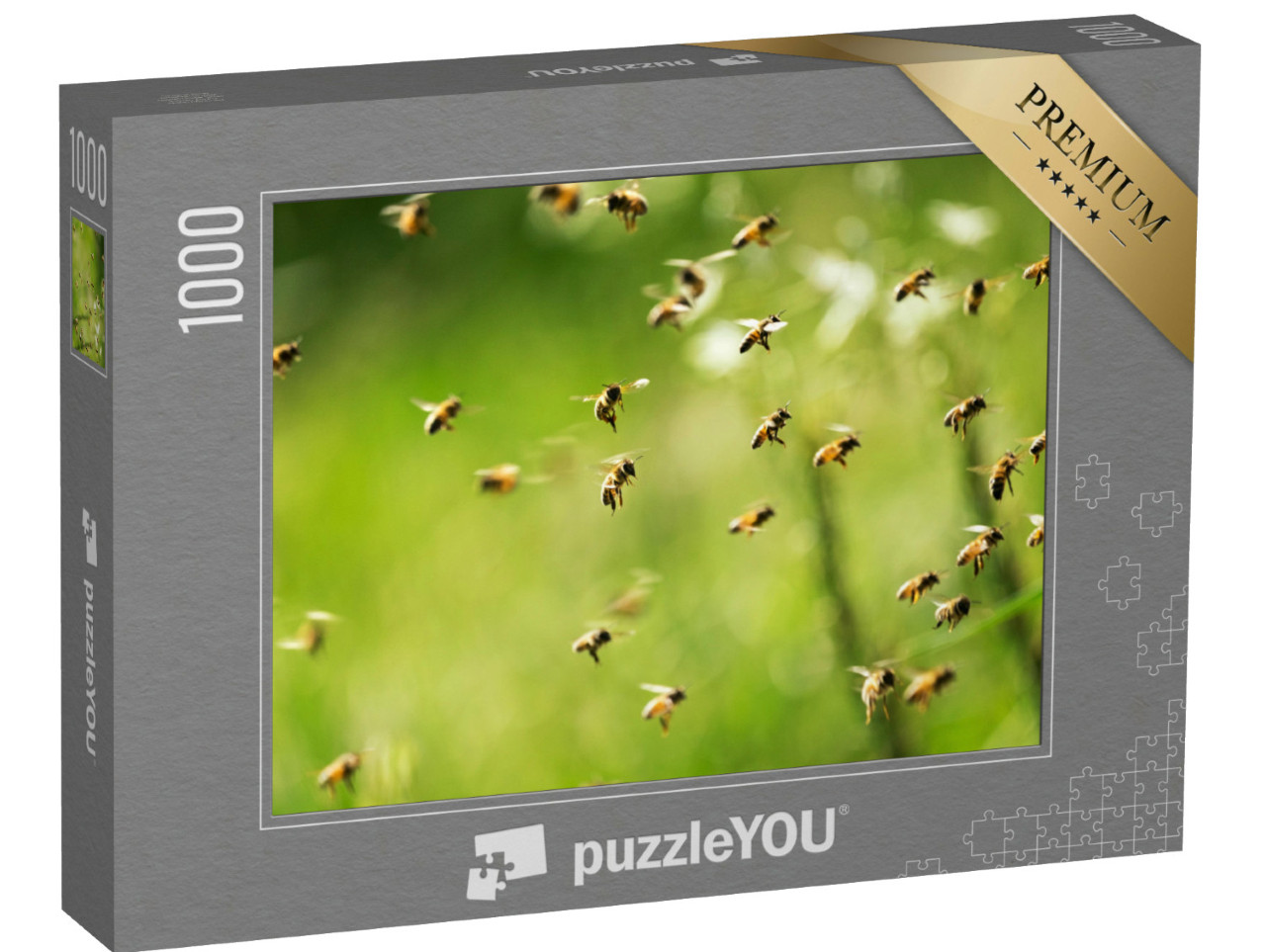 Puzzel 1000 stukjes „Een zwerm bijen op een zonnige dag“