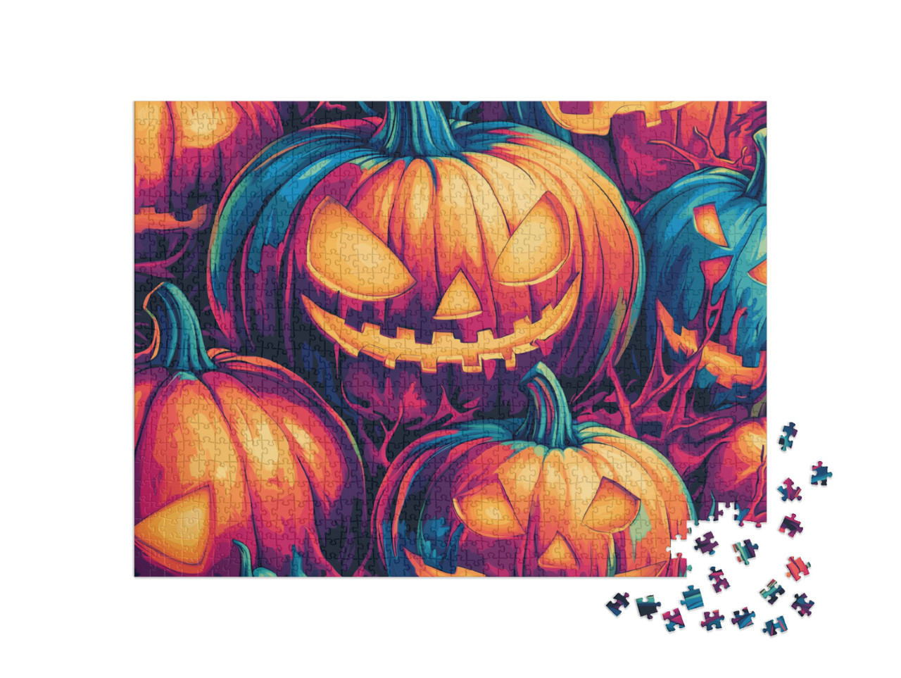 Puzzel 1000 stukjes „Pompoen, Halloween“