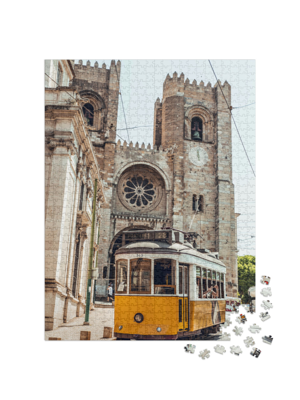Puzzel 1000 stukjes „Gele tram in de stad Lissabon, Portugal“