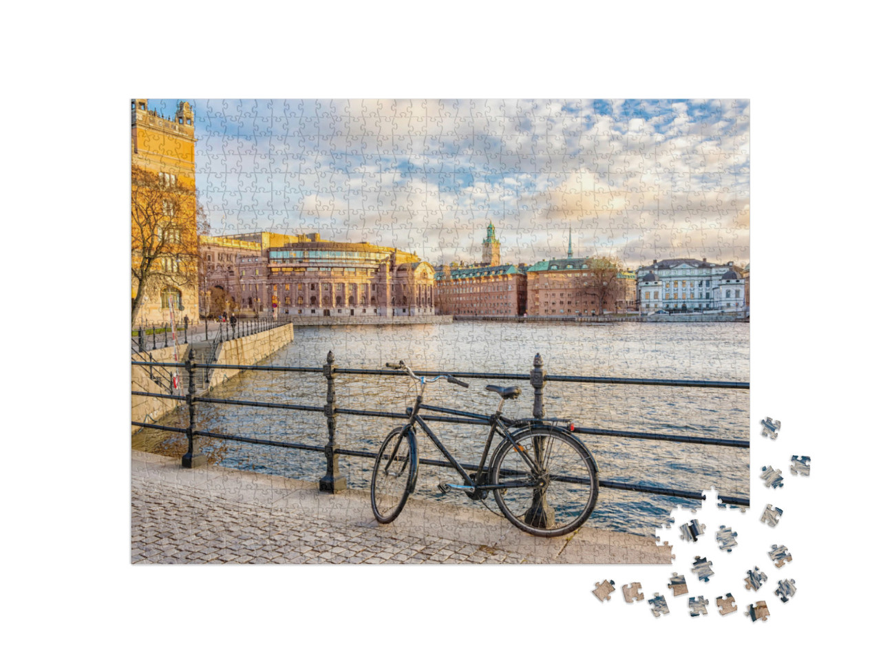 Puzzel 1000 stukjes „Zicht op het parlementsgebouw Riksdagshuset in Stockholm, Zweden“