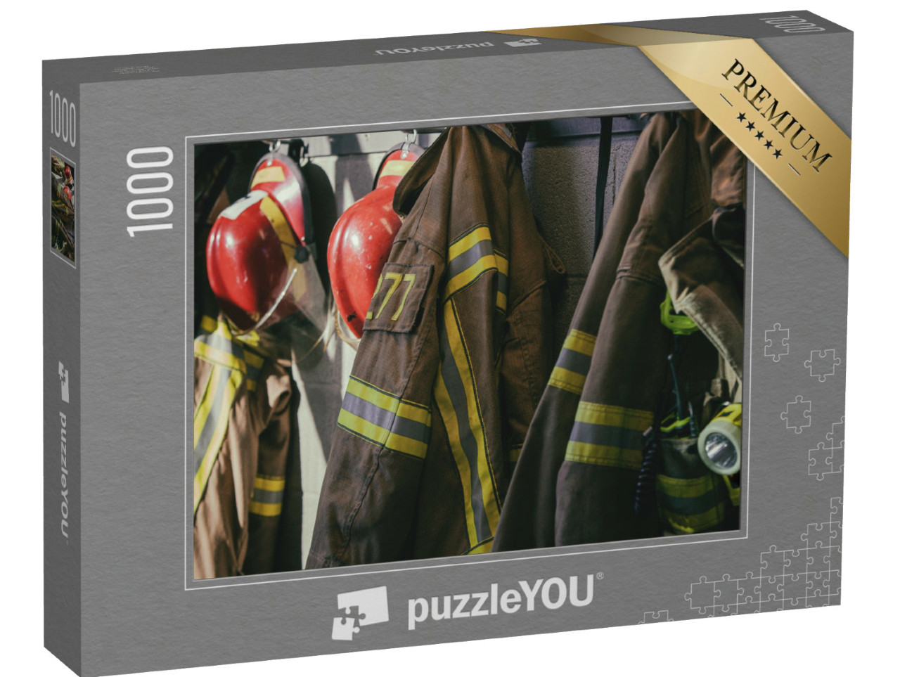 Puzzel 1000 stukjes „Brandweerkleding, klaar voor actie“