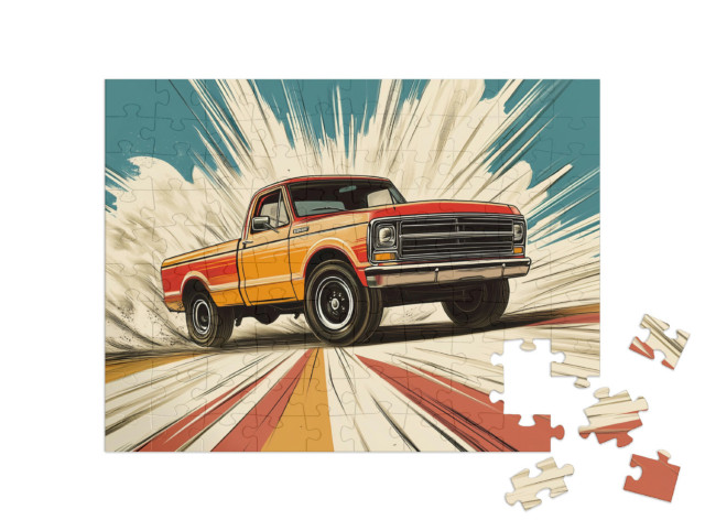 Puzzel 100 stukjes „Retro pick-up hoogtepunt“