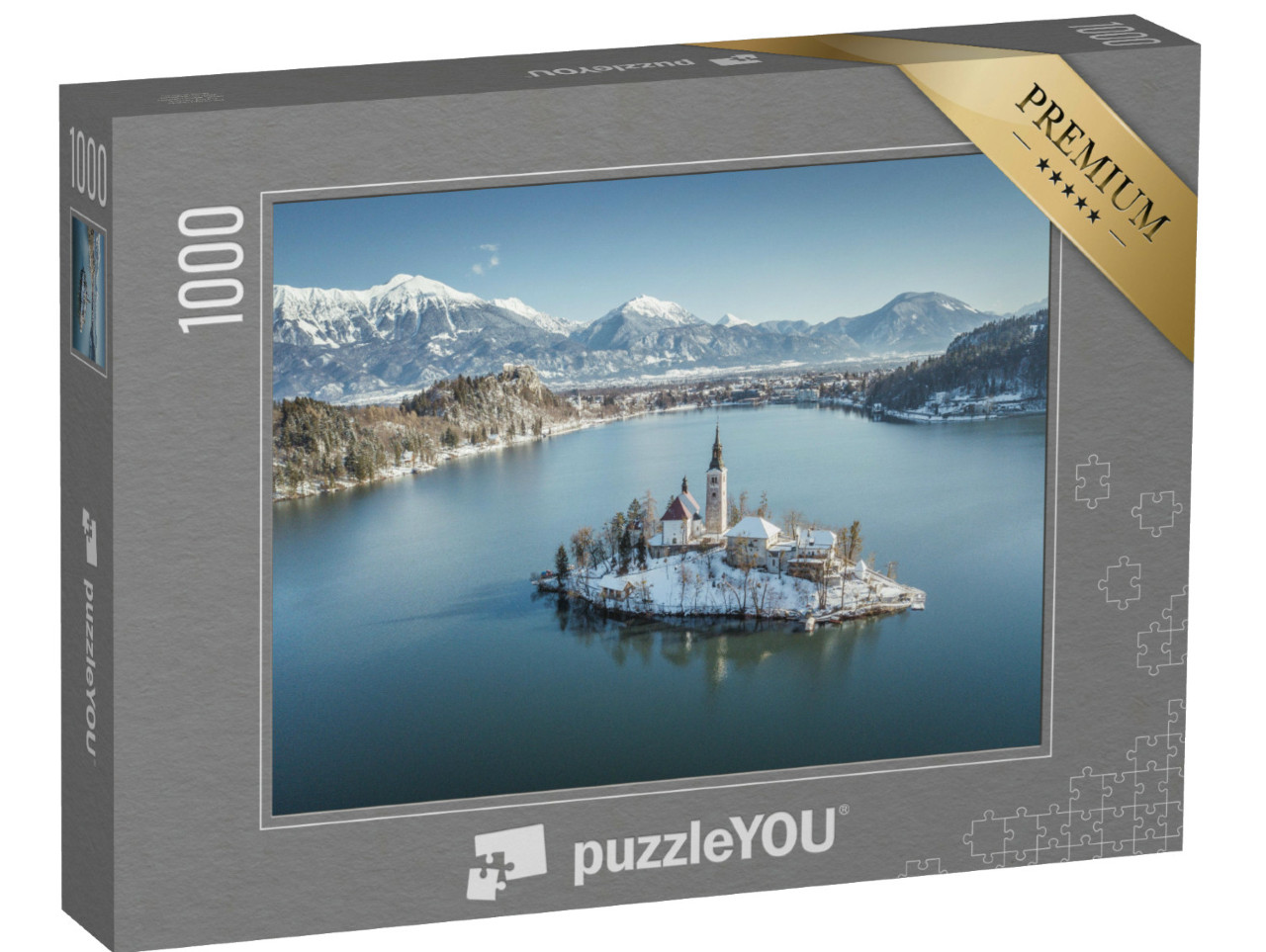 Puzzel 1000 stukjes „Bled eiland in het meer in Slovenië“