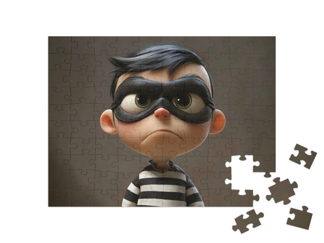 Puzzel 100 stukjes „De gemaskerde dief ontsnapt“