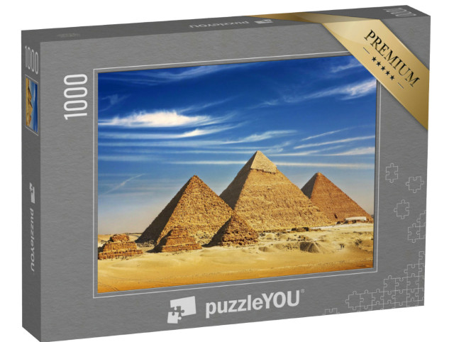 Puzzel 1000 stukjes „Algemeen zicht op de piramides vanaf het Plateau van Gizeh, Egypte“