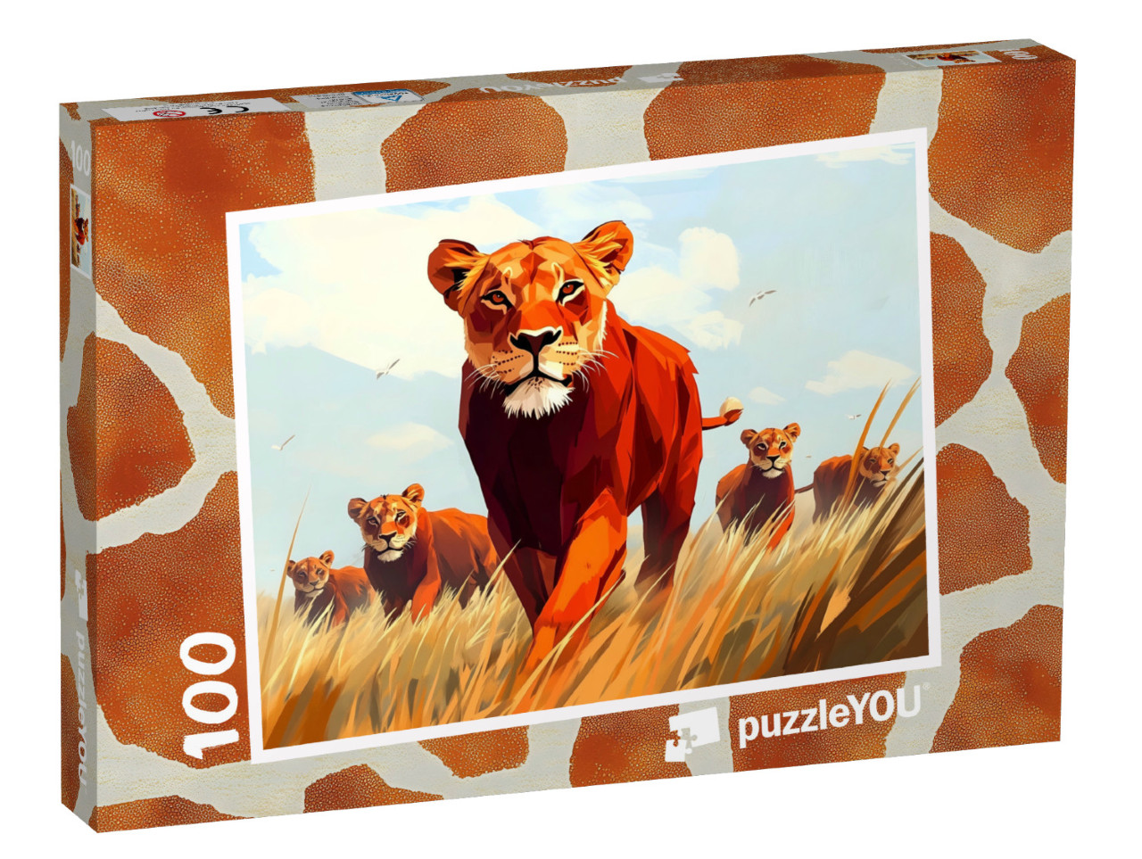 Puzzel 100 stukjes „De kleine leeuwenfamilie“