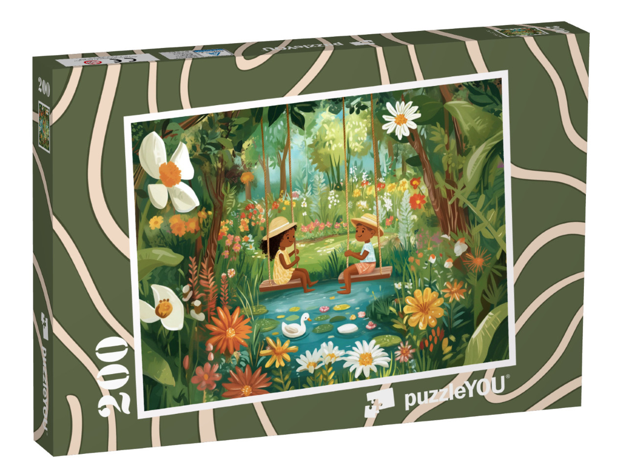 Puzzel 200 stukjes „Avonturen in de zomerse groene jungle“