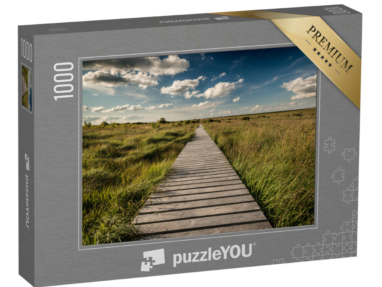 Puzzel 1000 stukjes „Weids landschap met pad“