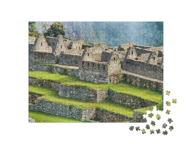 Puzzel 1000 stukjes „Close-up van de ruïnes van de citadel van Machu Picchu in Peru“