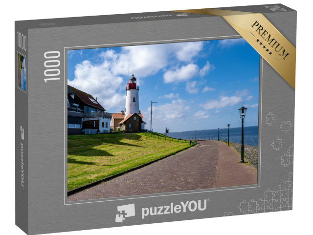 Puzzel 1000 stukjes „Vuurtoren van Urk op een zonnige dag in Nederland“