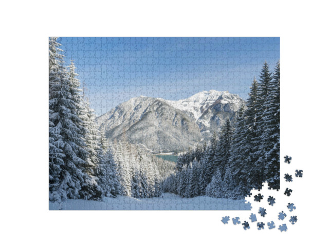 Puzzel 1000 stukjes „Winterlandschap aan het Achenmeer, Tirol, Oostenrijk“