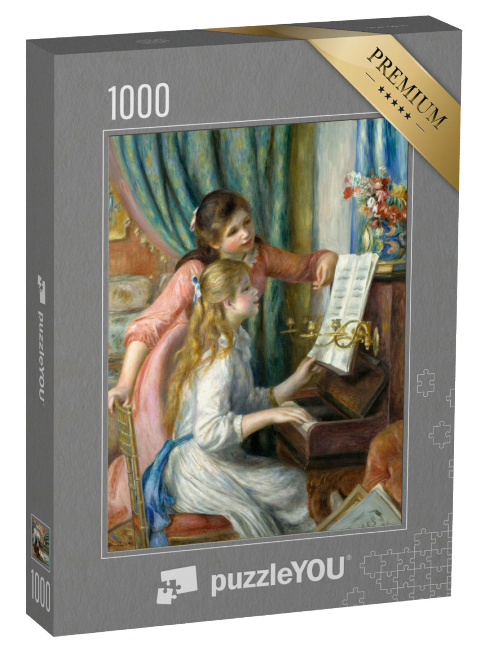 Puzzel 1000 stukjes „Twee jonge meisjes aan de piano, Auguste Renoir 1892“