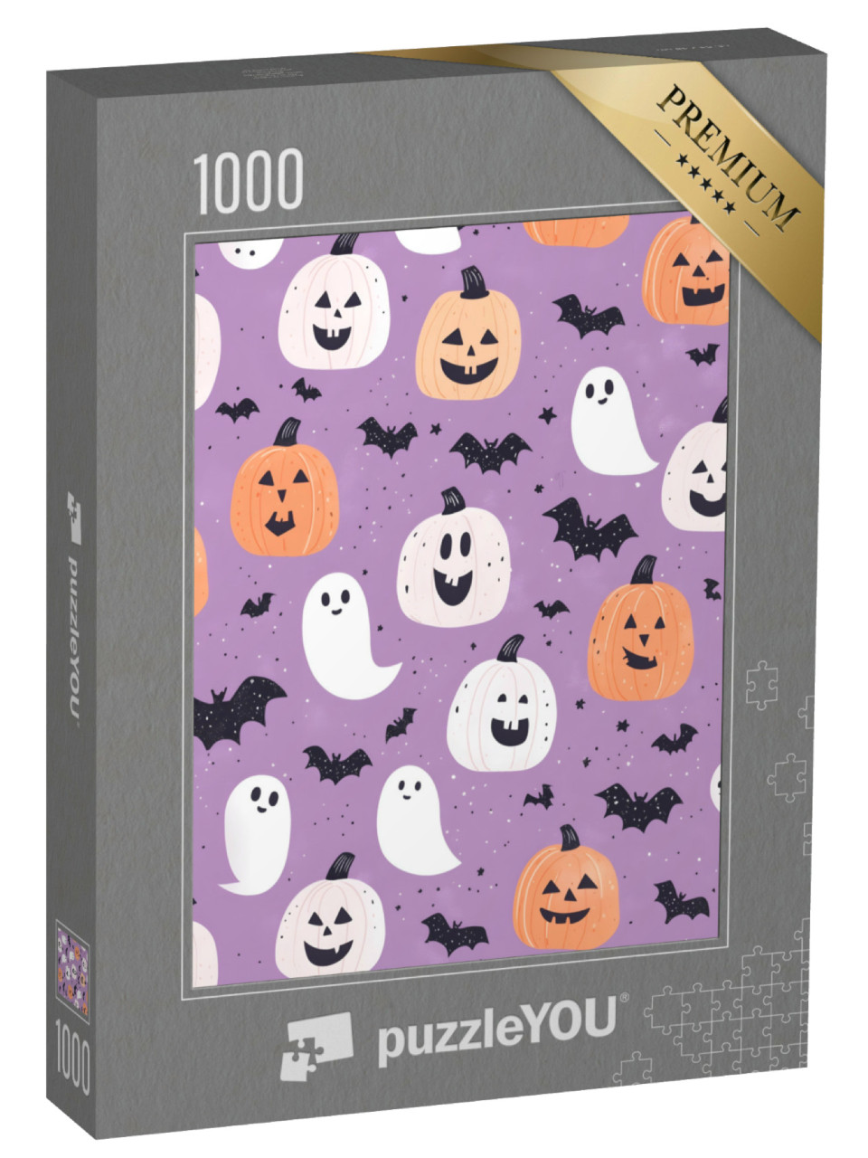 Puzzel 1000 stukjes „Pompoenen vleermuizen en spoken“