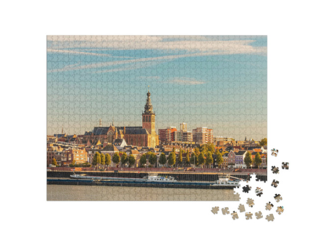 Puzzel 1000 stukjes „De Nederlandse stad Nijmegen aan de Waal“