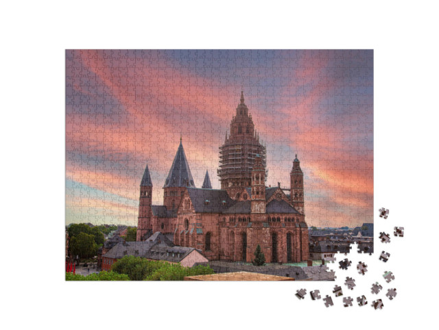 Puzzel 1000 stukjes „Martinuskathedraal, Mainz, Rijnland-Palts, Duitsland“