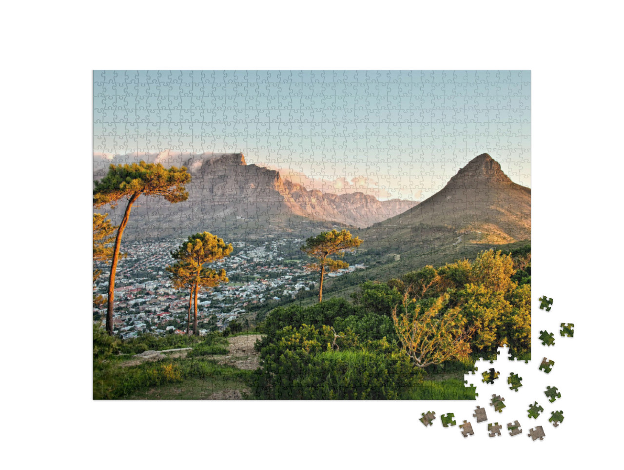 Puzzel 1000 stukjes „Signal Hill in Kaapstad, Zuid-Afrika“