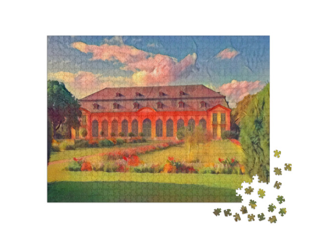 Puzzel 1000 stukjes „in de kunststijl van Franz Marc - Oud huis in Darmstadt, Hessen, Duitsland“