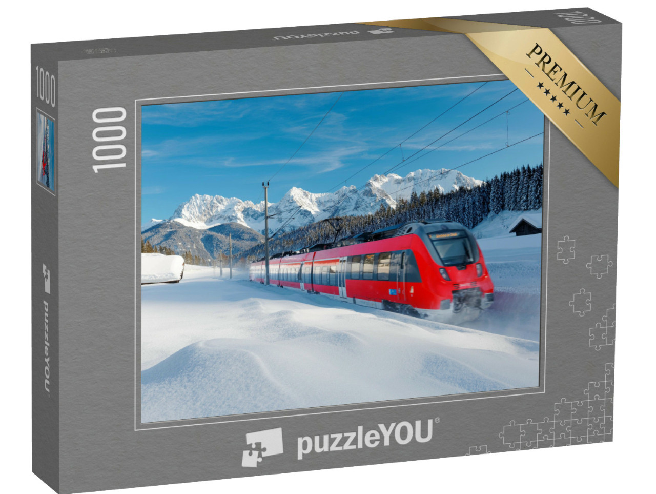 Puzzel 1000 stukjes „Spoorweg in het winterse Karwendelgebergte, Duitsland“