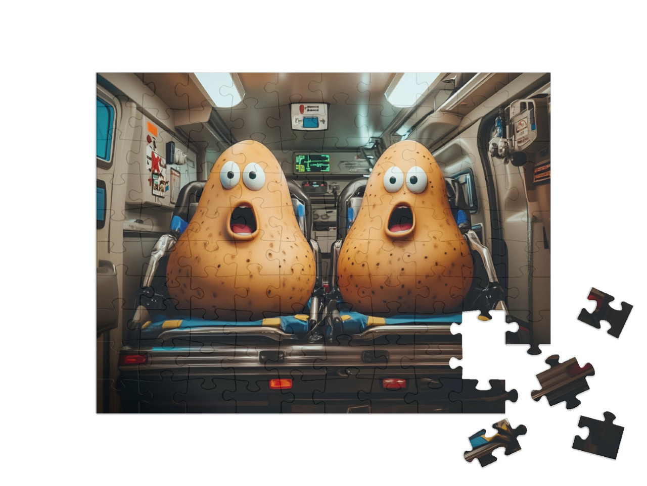 Puzzel 100 stukjes „De gekke aardappel-reddingstocht“