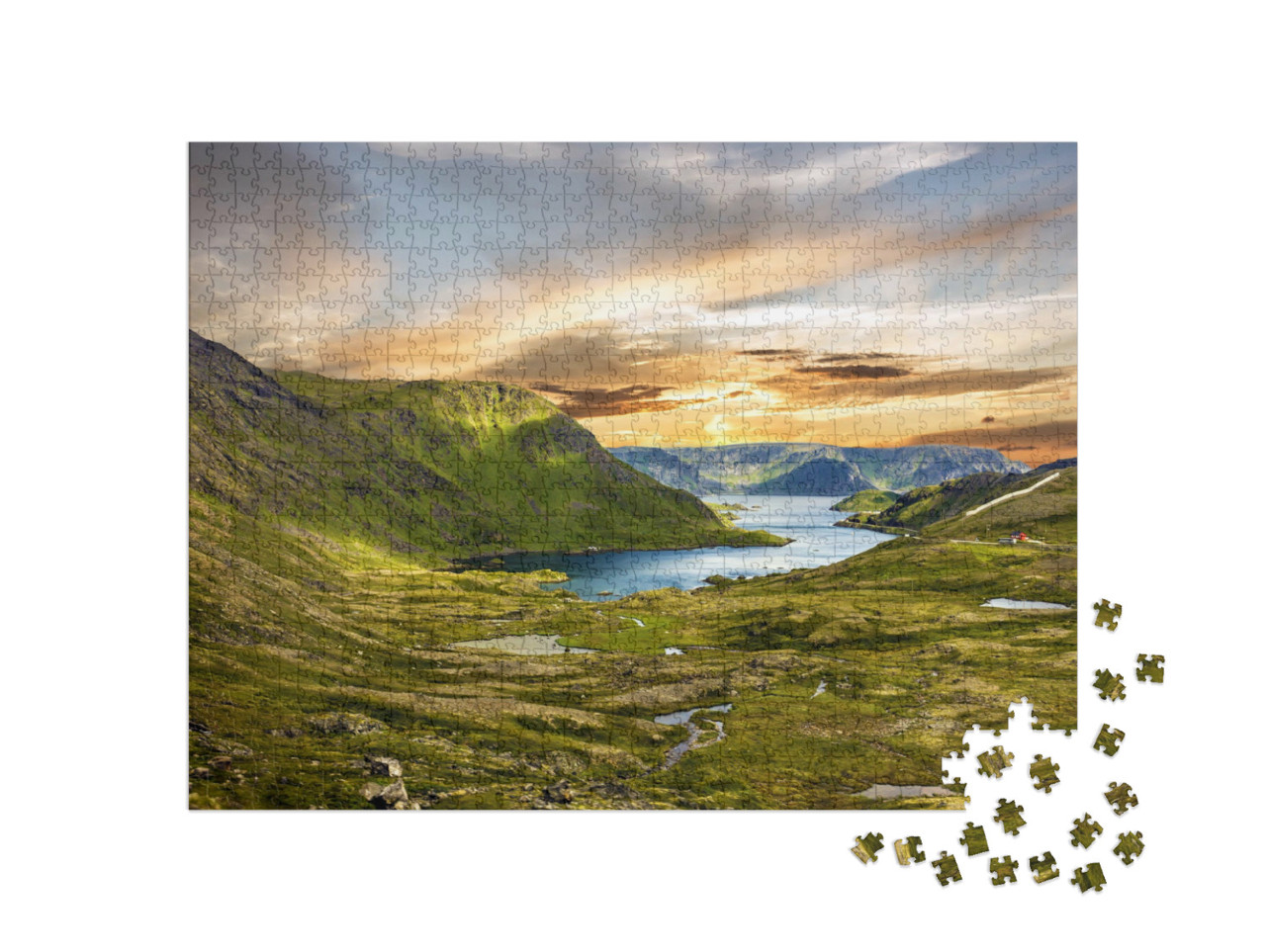 Puzzel 1000 stukjes „Voorbij de poolcirkel - Noordkaap, Honningsvag, Noorwegen“