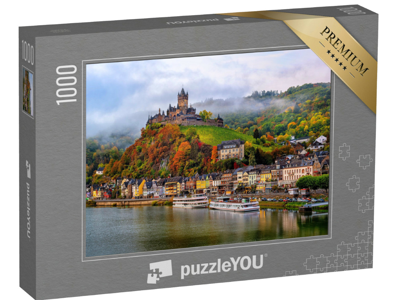 Puzzel 1000 stukjes „Historisch stadje Cochem in Duitsland, Moezel in de herfst“