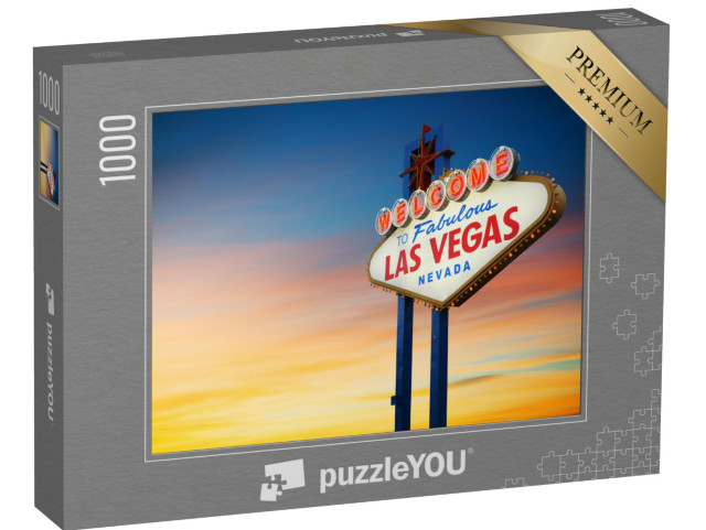 Puzzel 1000 stukjes „Las Vegas bord in de zonsondergang“