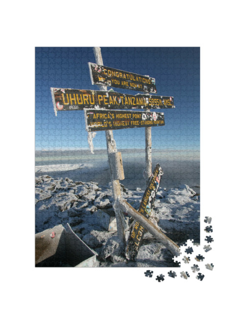 Puzzel 1000 stukjes „Besneeuwde top van Kilimanjaro, Tanzania, Afrika“