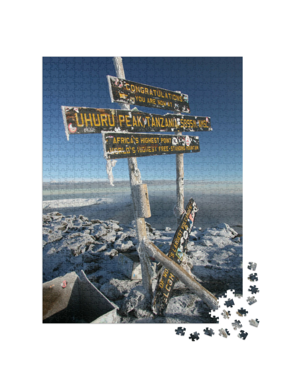 Puzzel 1000 stukjes „Besneeuwde top van Kilimanjaro, Tanzania, Afrika“