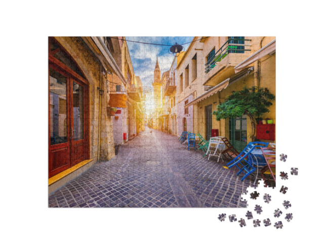 Puzzel 1000 stukjes „Straten langs het oude stadscentrum van Chania, Kreta, Griekenland“
