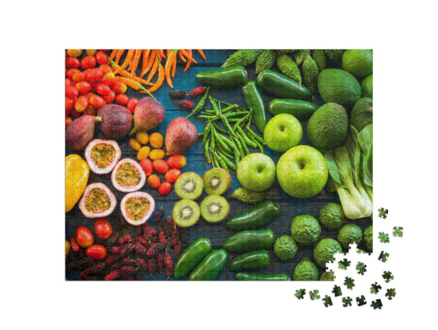 Puzzel 1000 stukjes „Groenten en fruit: een vitaminerijk dieet“