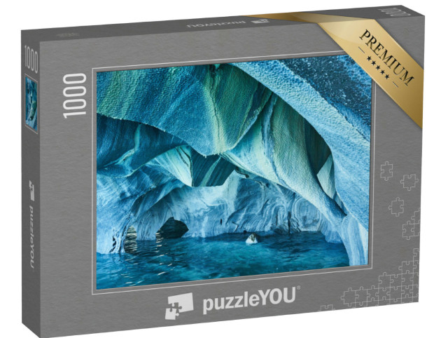 Puzzel 1000 stukjes „Turquoise marmeren grotten van Patagonië, Chili“