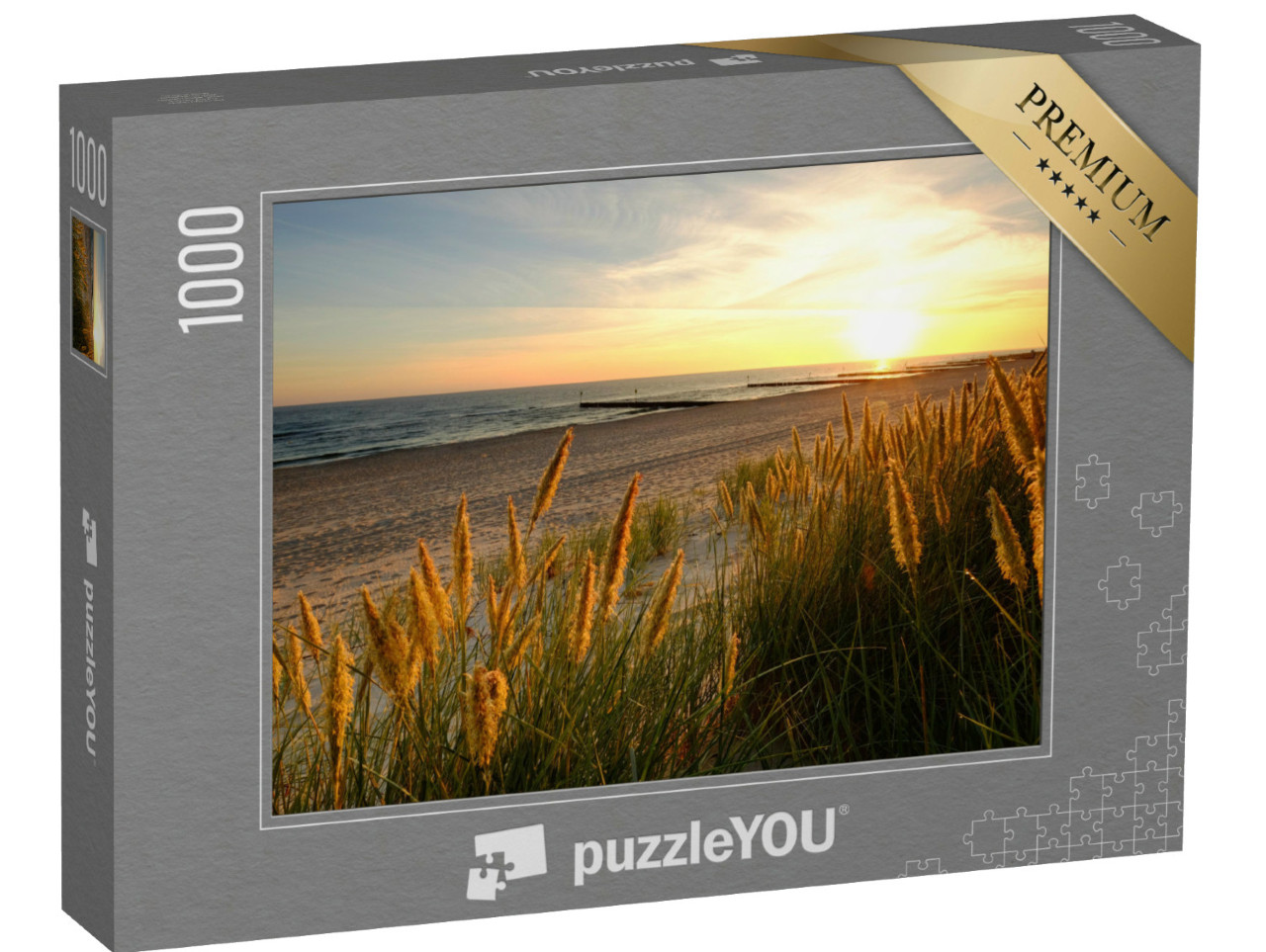 Puzzel 1000 stukjes „Baltische Zee, duinen op een zandstrand, Kolobrzeg, Polen“