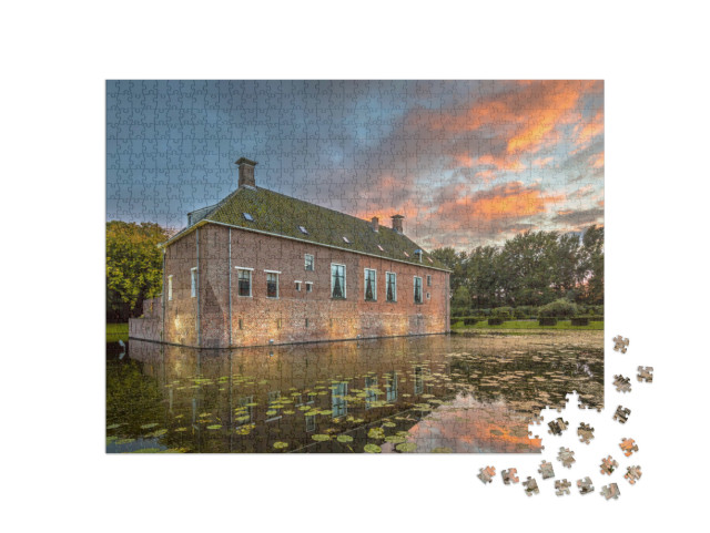 Puzzel 1000 stukjes „Kasteel Verhildersum, Leens“