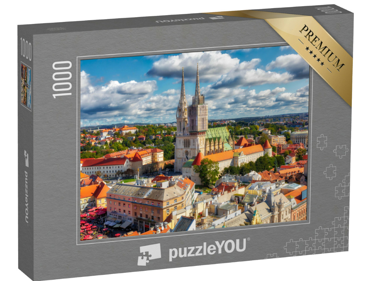 Puzzel 1000 stukjes „Kathedraal van Zagreb in Kaptol, district Zagreb, Kroatië“