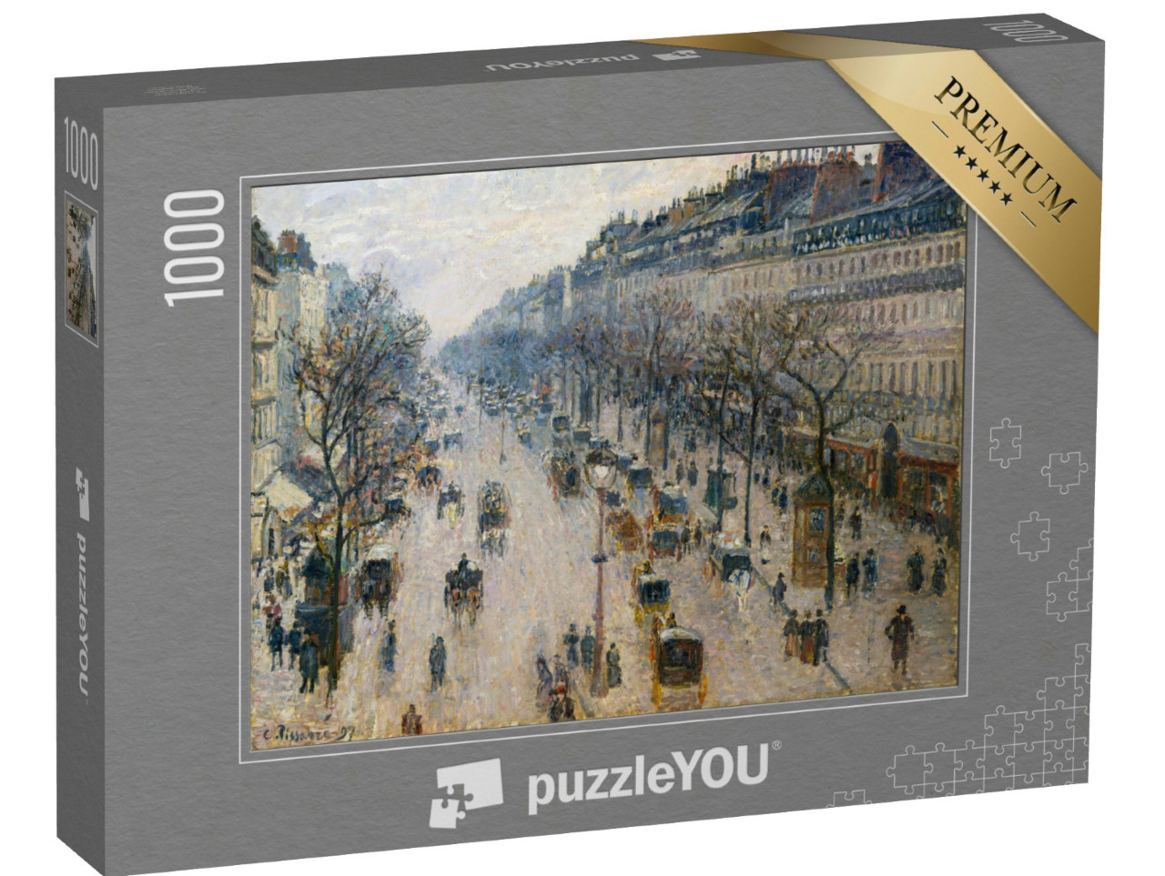 Puzzel 1000 stukjes „Camille Pissarro - De Boulevard Montmartre op een winterochtend“