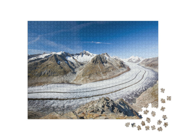 Puzzel 1000 stukjes „Majestueus uitzicht op de Aletschgletsjer“