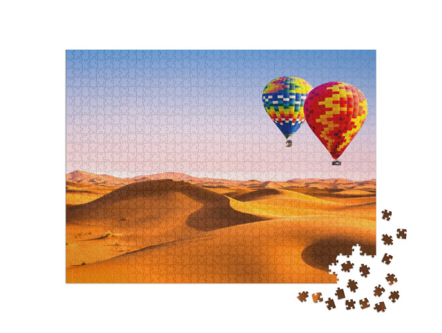 Puzzel 1000 stukjes „Uitzicht op zandduinen in Marokko“