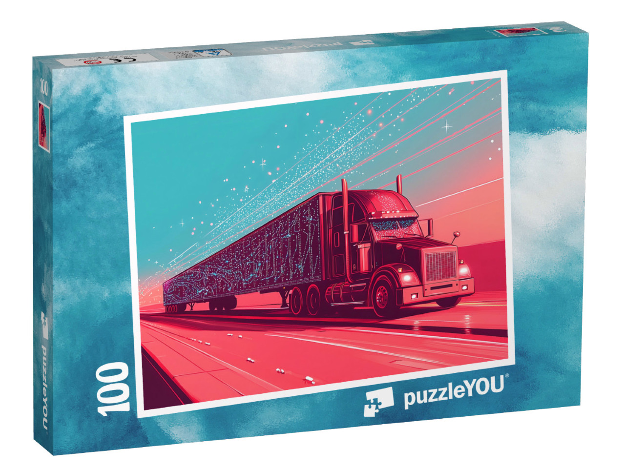 Puzzel 100 stukjes „Kersttruck“
