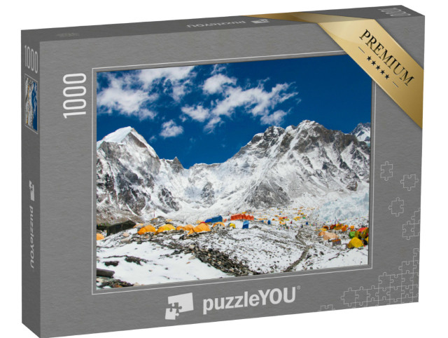 Puzzel 1000 stukjes „Basiskamp van de Mount Everest op de Khumbu-gletsjer, Nepal, Himalaya“