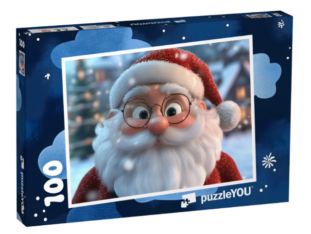 Puzzel 100 stukjes „De Kerstman en de verlanglijstjes“