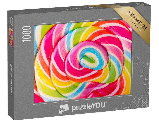 Puzzel 1000 stukjes „Grote lolly in felle regenboogkleuren“
