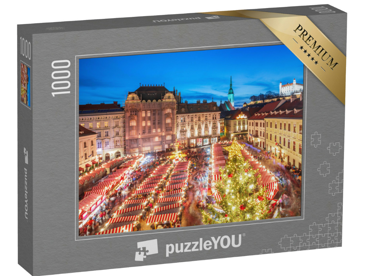 Puzzel 1000 stukjes „Kerstmarkt in het historische centrum van Bratislava, Slowakije“