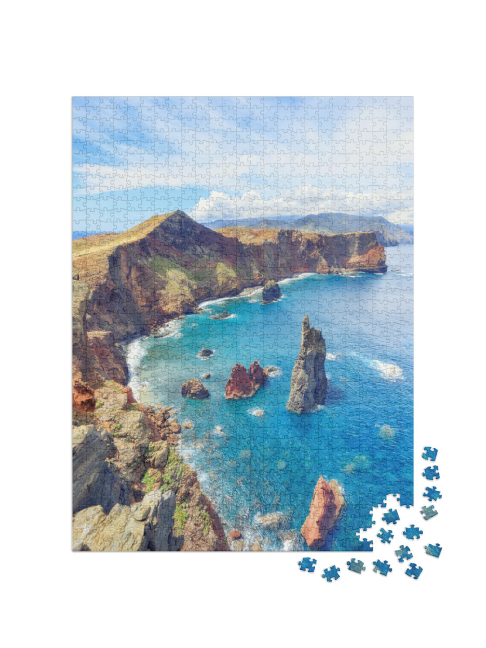 Puzzel 1000 stukjes „Spectaculair klifpanorama, Madeira, Portugal“